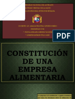 Constitución de Una Empresa Alimentaria