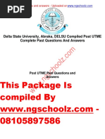 DELSU Compiled Complete Post UTME Past Questions and Answers New PDF