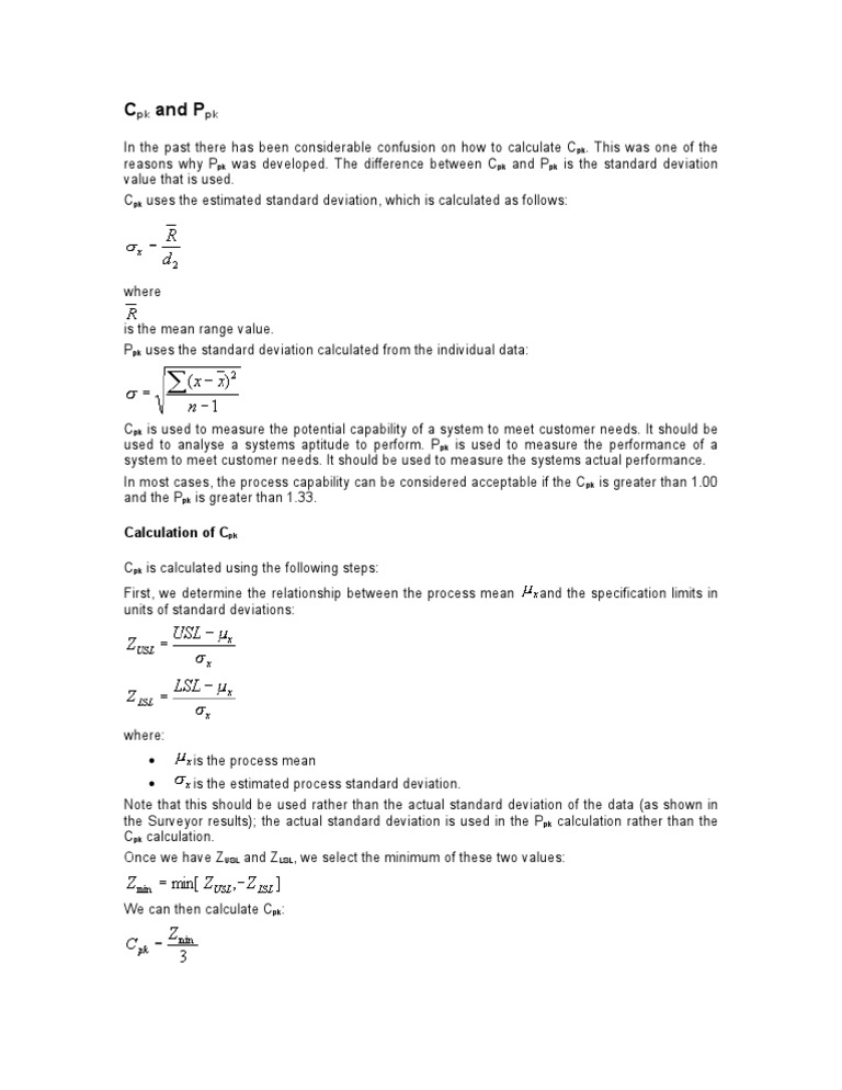 Process Capability Metrics Explained | PDF