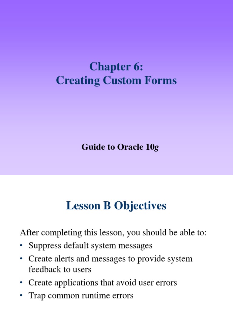 Oracle 10g Custom Forms Guide | PDF | Pl/Sql | Computer Data