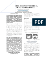 Resumen Del Documento Sobre El Tema de Transformadores