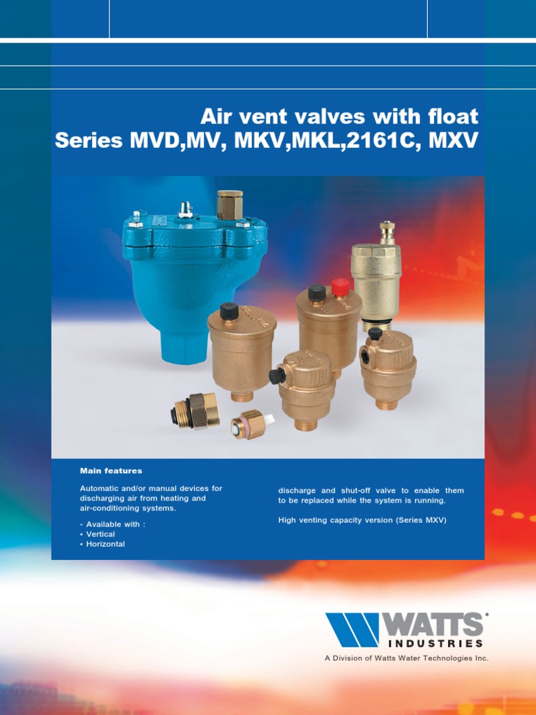 Watts MVD MV MVK MXV HavaPurjorleri | PDF | Valve | Materials