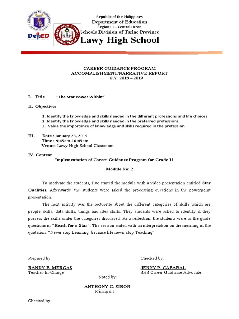 Career Guidance Program Report 2019 | PDF
