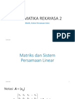 MTS 2 MATEMATIKA REKAYASA 2 Matriks Dan Sistem Persamaan Linear PDF