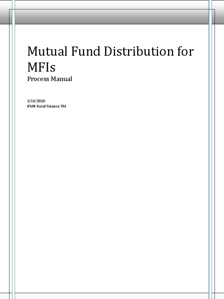 Mutual Fund Distribution For Mfis: Process Manual | PDF | Money ...