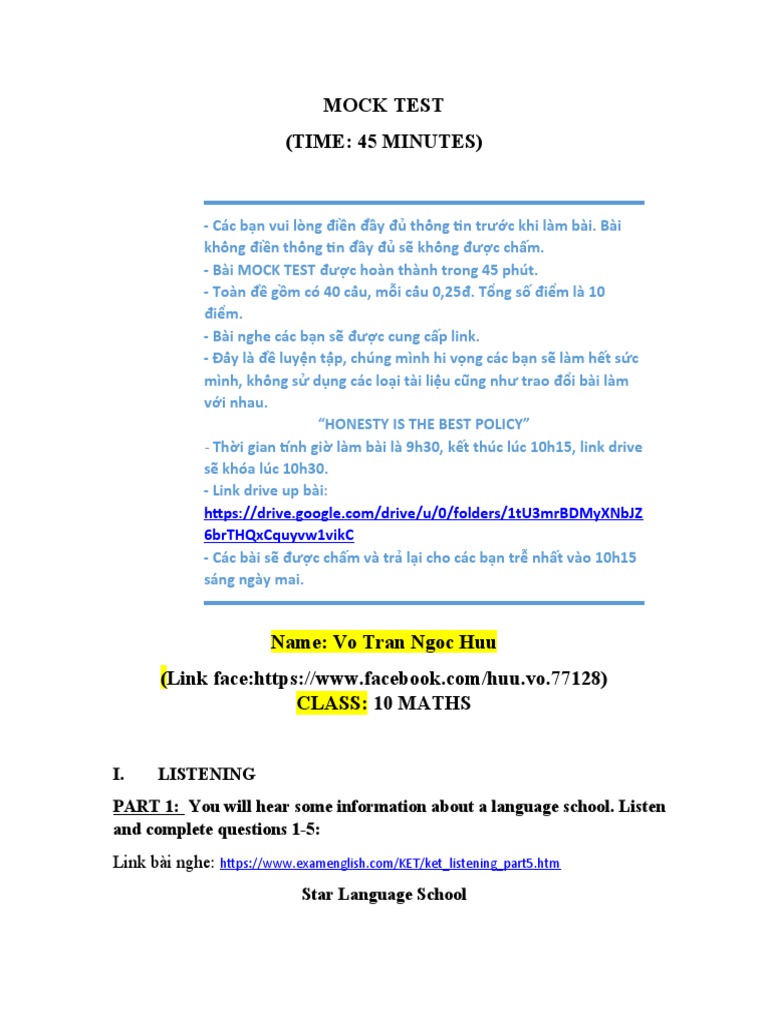 Mock Test | PDF