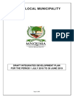 Mnquma Local Municipality Draft 2018 2019 Idp 07 May 2018