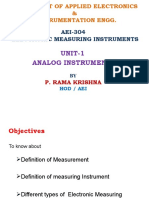 UNIT-1 Analog Instruments: AEI-304 Electronic Measuring Instruments