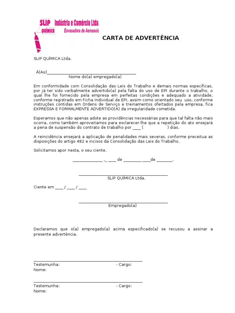 Advertencia de funcionário
