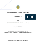 Democratic Socialist Republic of Sri Lanka: Supplement - 27