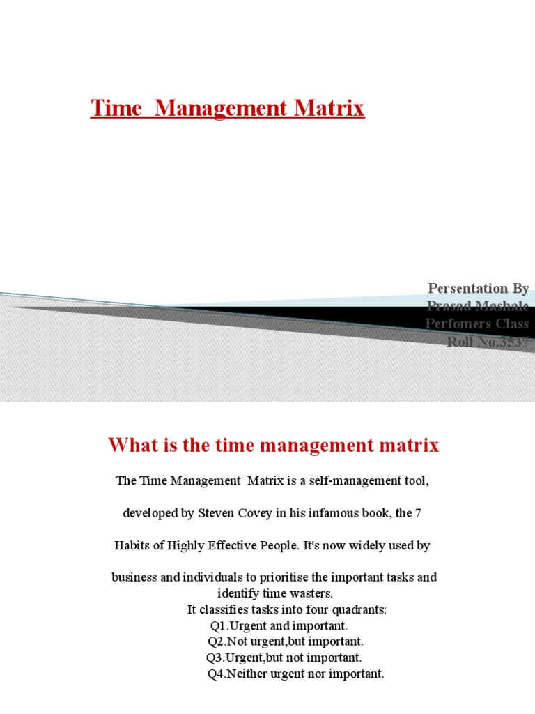 Time Management Matrix Guide | PDF