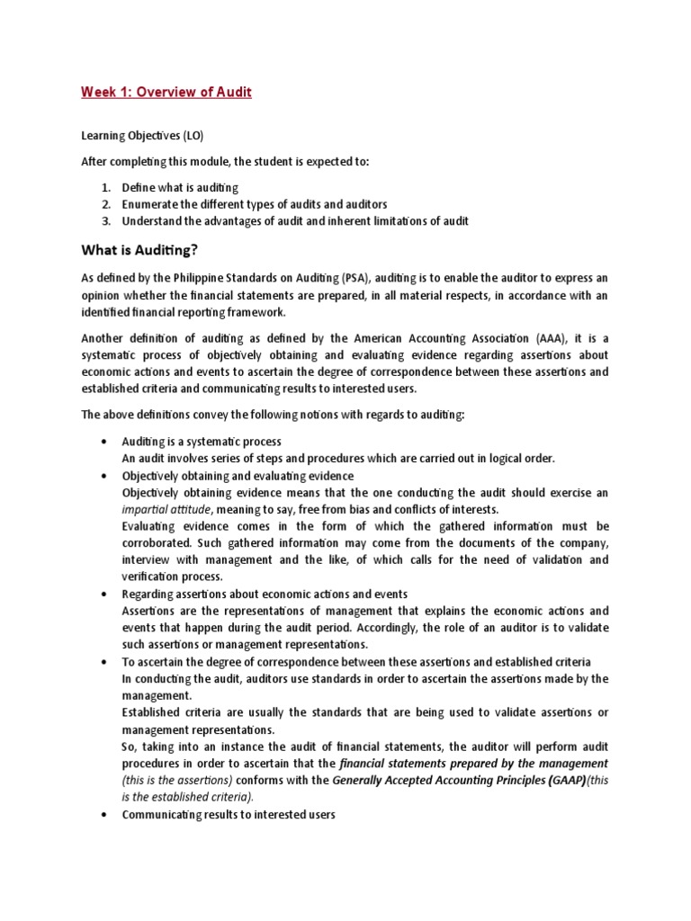 Introduction to Auditing Basics | PDF | Financial Audit | Internal Control