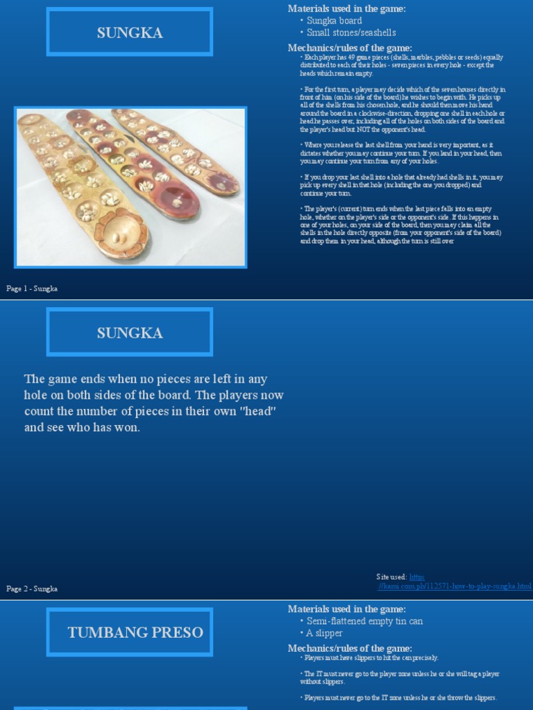 Rules and Traditional Games of the Philippines A Guide to Sungka