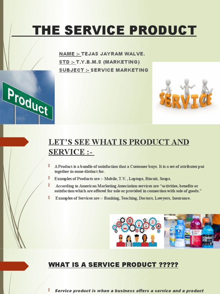 The Service Product PPT Service Marketing T.Y.B.M.S. (Marketing) PDF