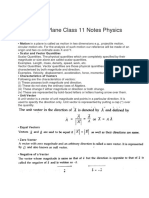 Motion in A Plane Class 11 Notes Physics
