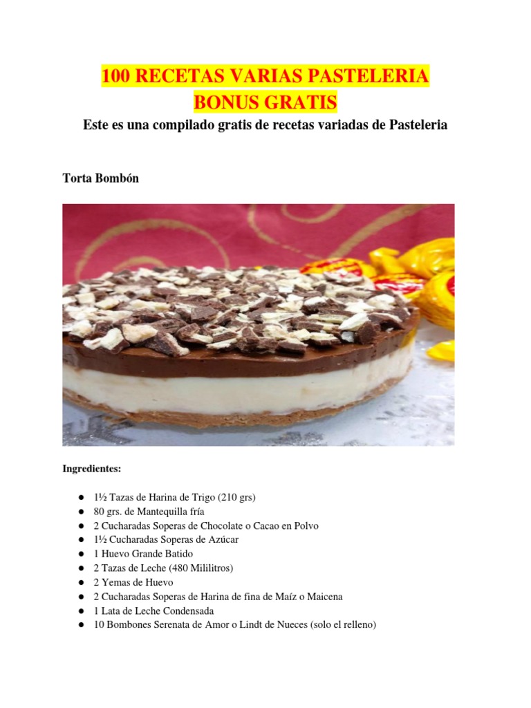 Recetas Fáciles de Postres Variados | PDF | Postres | Crema