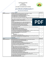 Budget of Work Math 5