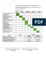 Cronograma de Actividades de Proyecto de Investigación