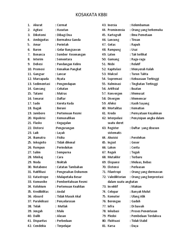 Kosa Kata Kbbi PDF