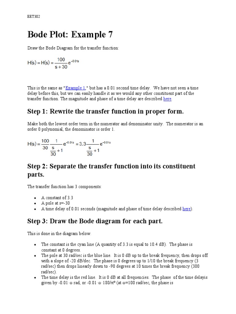 Bode Plot Analysis for EET302 | PDF