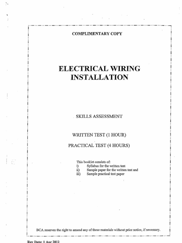 Electrical Wiring Installation (BCA) PDF PDF