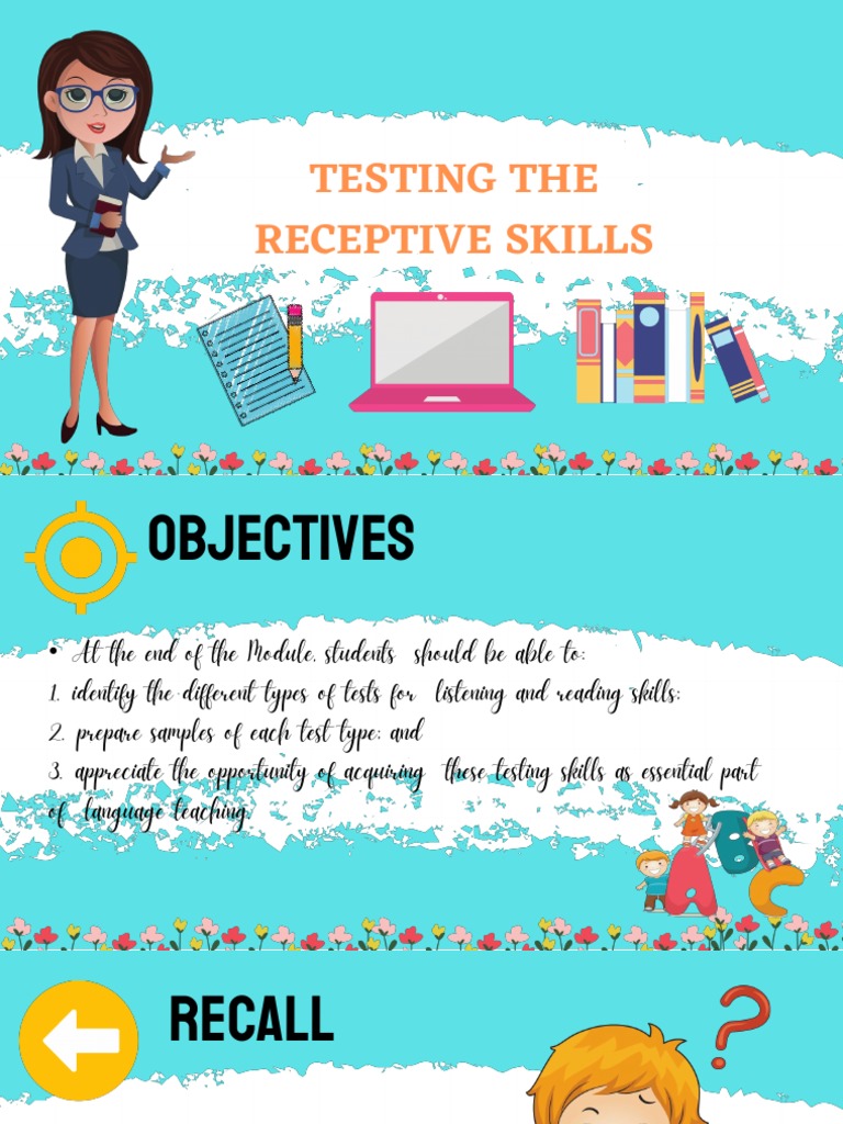 Testing Receptive Skills: Listening & Reading | PDF | Career & Growth