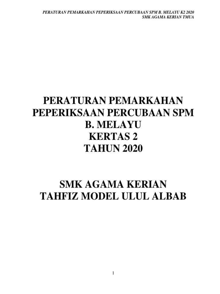 Soalan Dan Skema Jawapan Peperiksaan Percubaan Spm 2020 Terengganu Perak Pdf