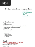 Design & Analysis of Algorithms: Lecture#10 Graph Introduction, BFT, DFT, MST, Shortest Path