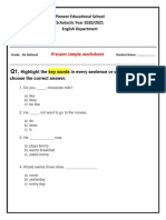 Prsesnt Simple Worksheet