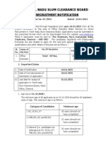 Tamil Nadu Slum Clearance Board: Recruitment Notification