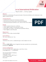 Introduction To International Arbitration: 17 April 2020 Doha, Qatar