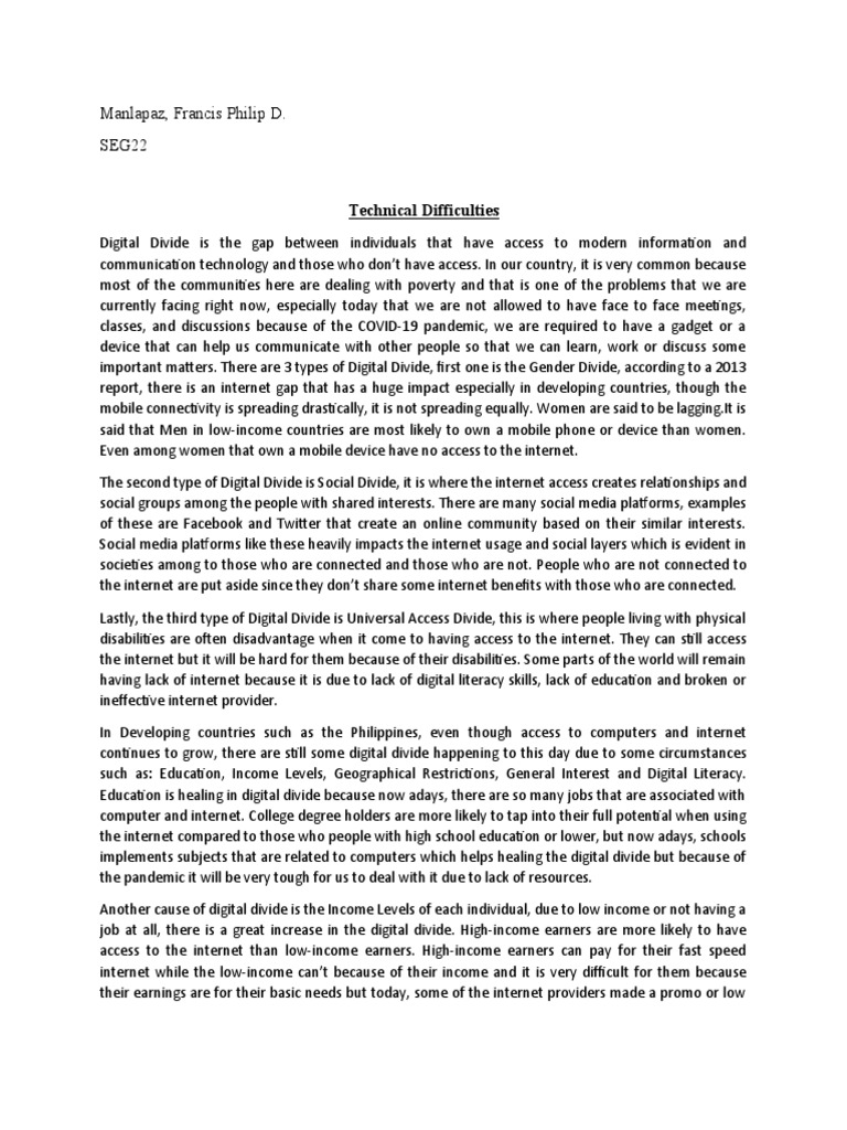 Understanding the Digital Divide Issues | PDF | Internet | Poverty
