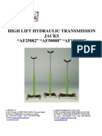 High Lift Hydraulic Transmission Jacks "AF25082" "AF50080" "AF100080"