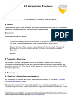 Student Complaint Management Procedure: 1 Purpose