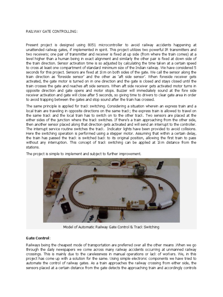Automatic Railway Gate & Track Control | PDF | Train | Electrical ...