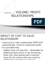Cost / Volume/ Profit Relationships