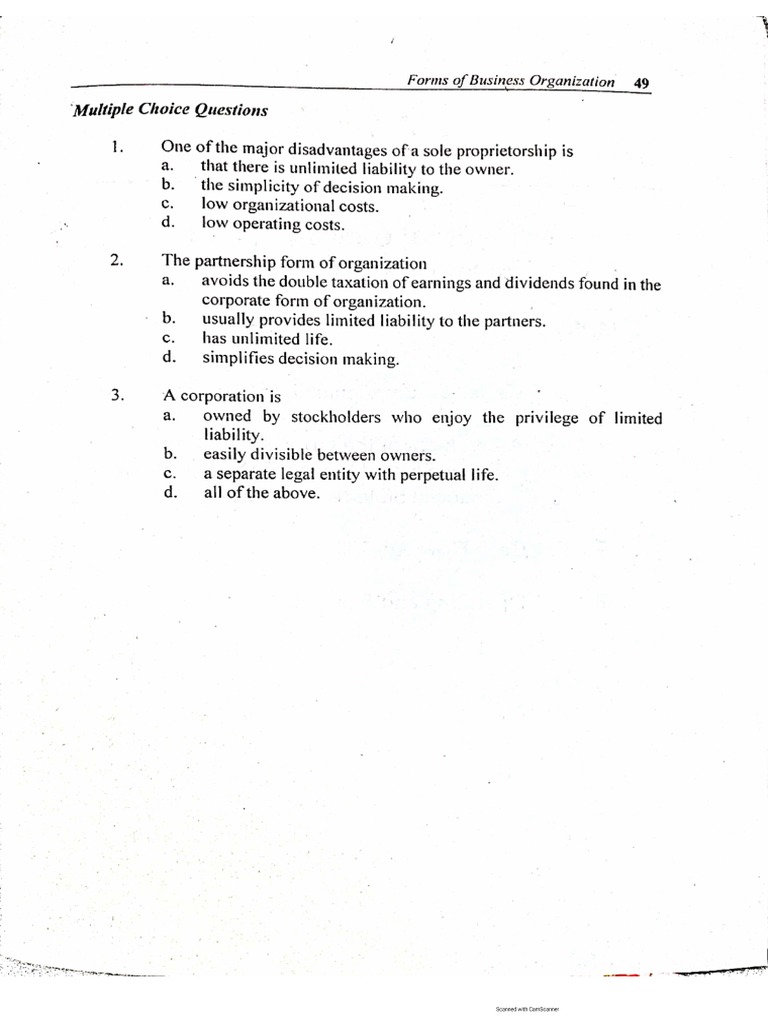 Chapter 4 Multiple Choice | PDF