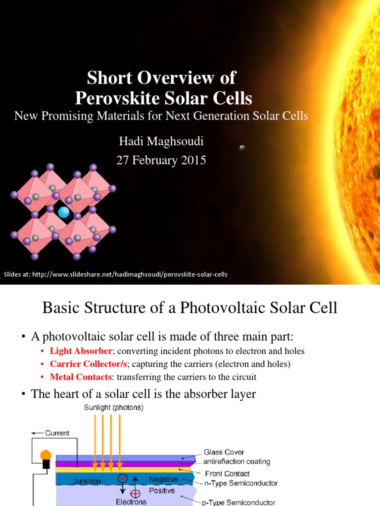 Overview of Perovskite Solar Cells | PDF | Solar Cell | Thin Film Solar ...