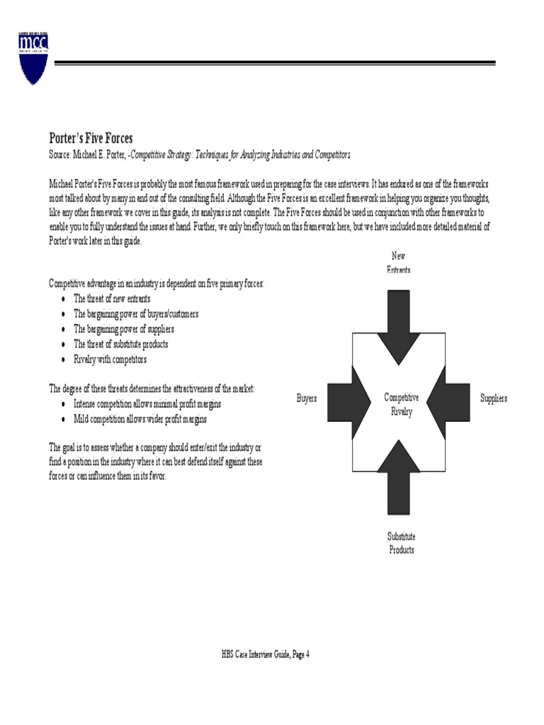 Porter's Five Forces HBS Case Interview Guide, Page 4 PDF