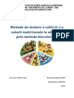 Metode de Testare A Calității Și A Valorii Nutriționale La Alimente Prin Metode Bio-Cinetice - Daniela LUPU - SAPCCPA