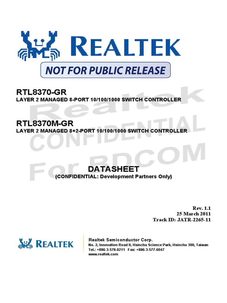 RTL8370 (M) | PDF | Internet Protocols | Communications Protocols