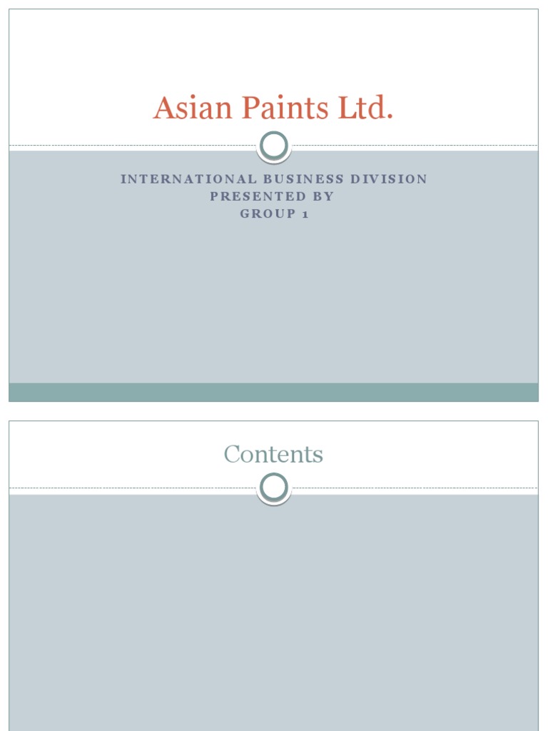 Asian Paints International Business Overview | PDF | Market (Economics ...