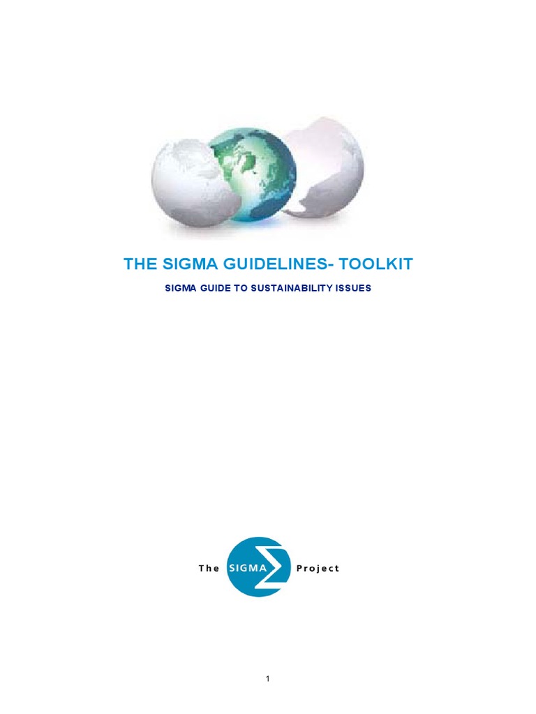 The Sigma GuidelinesToolkit Sigma Guide To Sustainability Issues