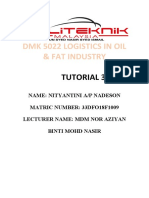 DMK 5022 Logistics in Oil & Fat Industry: Tutorial 3