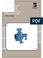 Instructions On Installation Operation and Maintenance For Kirloskar Pump