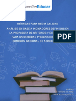 Análisis Sobre Métricas Cuantitativas en Propuesta de Criterios y Estándares de La CNA 1