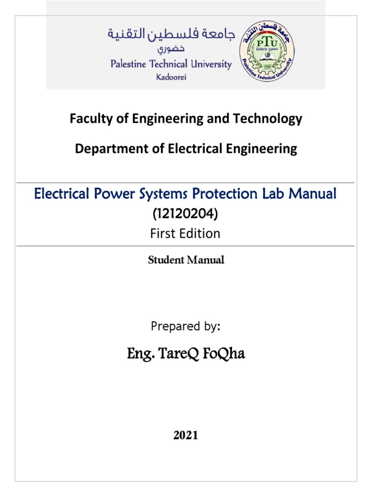 Lab Manual Electrical Power System Protection Systems PTUK PDF