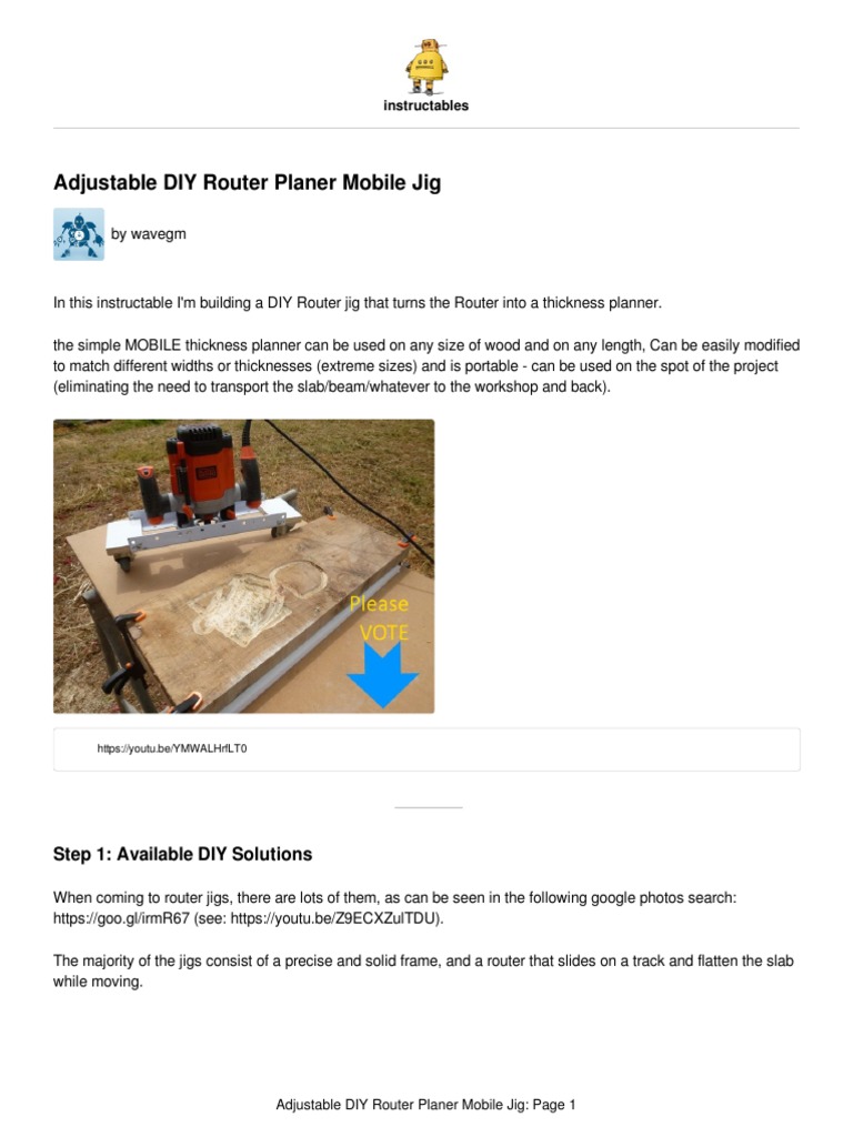 Portable Adjustable Router Planer Jig | PDF | Crafts | Equipment
