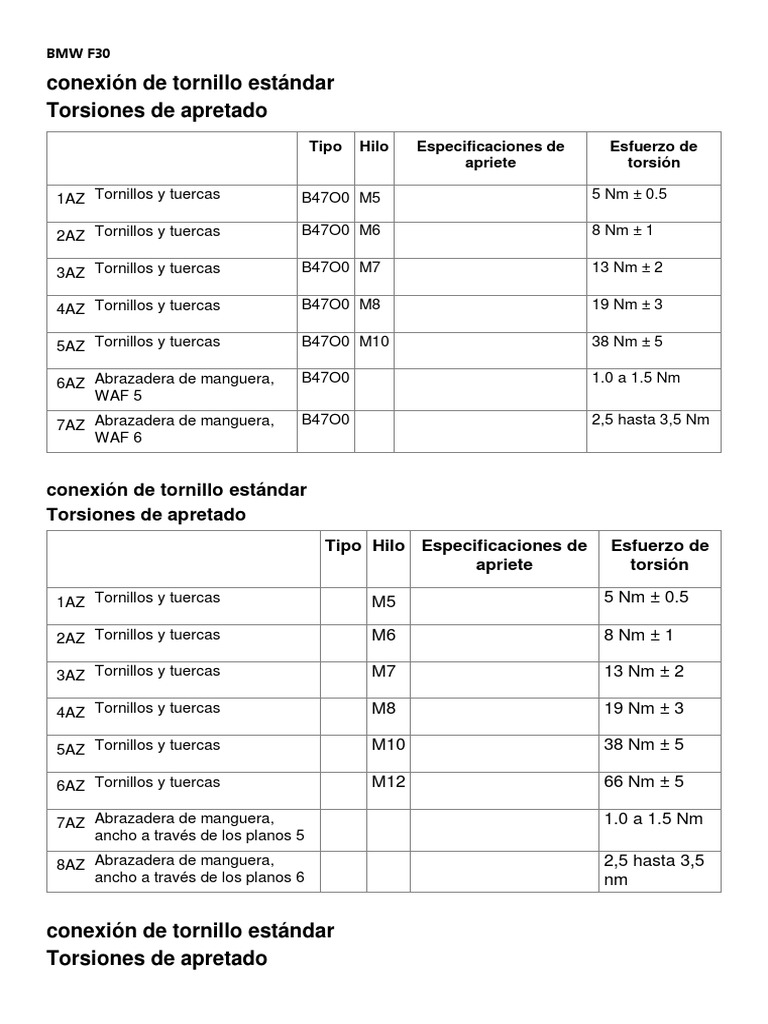 BMW F30 F31 F34 F35 20112018 Manual de Taller PDF Tornillo