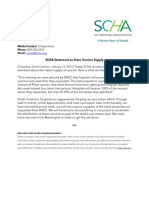 SCHA Statement On State Vaccine Supply